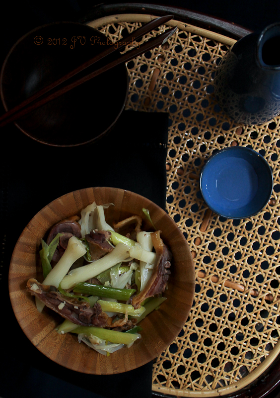 Chinese Leeks & Waxed Duck Stir-fry
