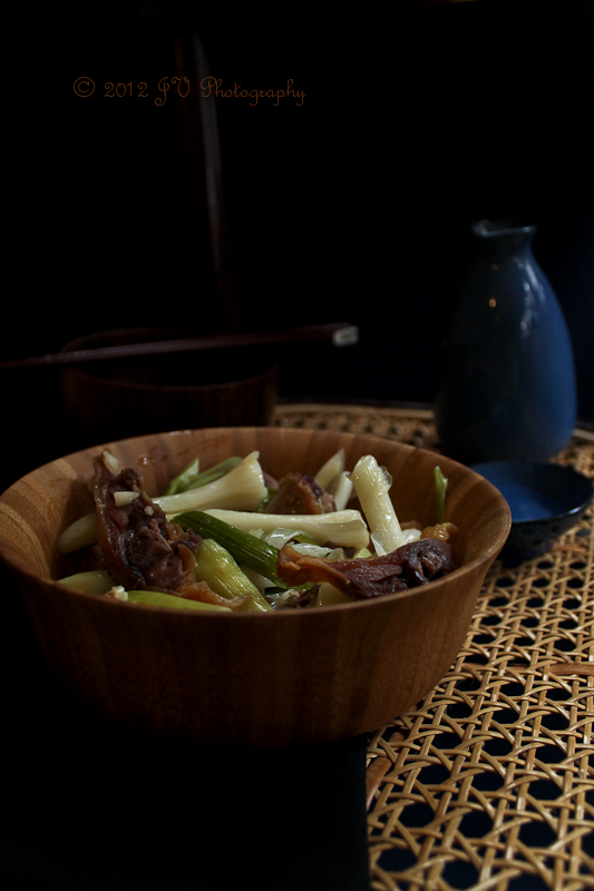Chinese Leeks & Waxed Duck Stir-fry