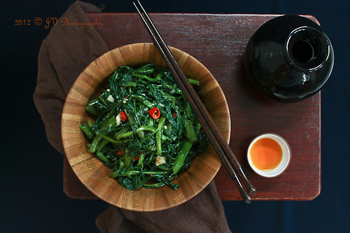 Stir-fried Water Spinach (Kangkung) with Fermented Bean Curd